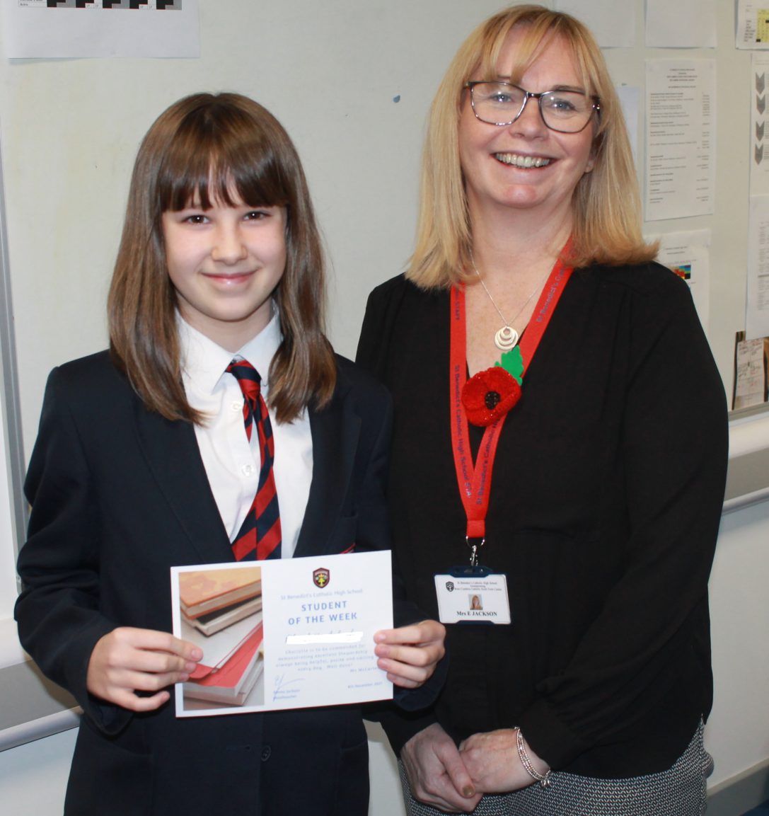 Student of the Week – 8th November – St. Benedict's School