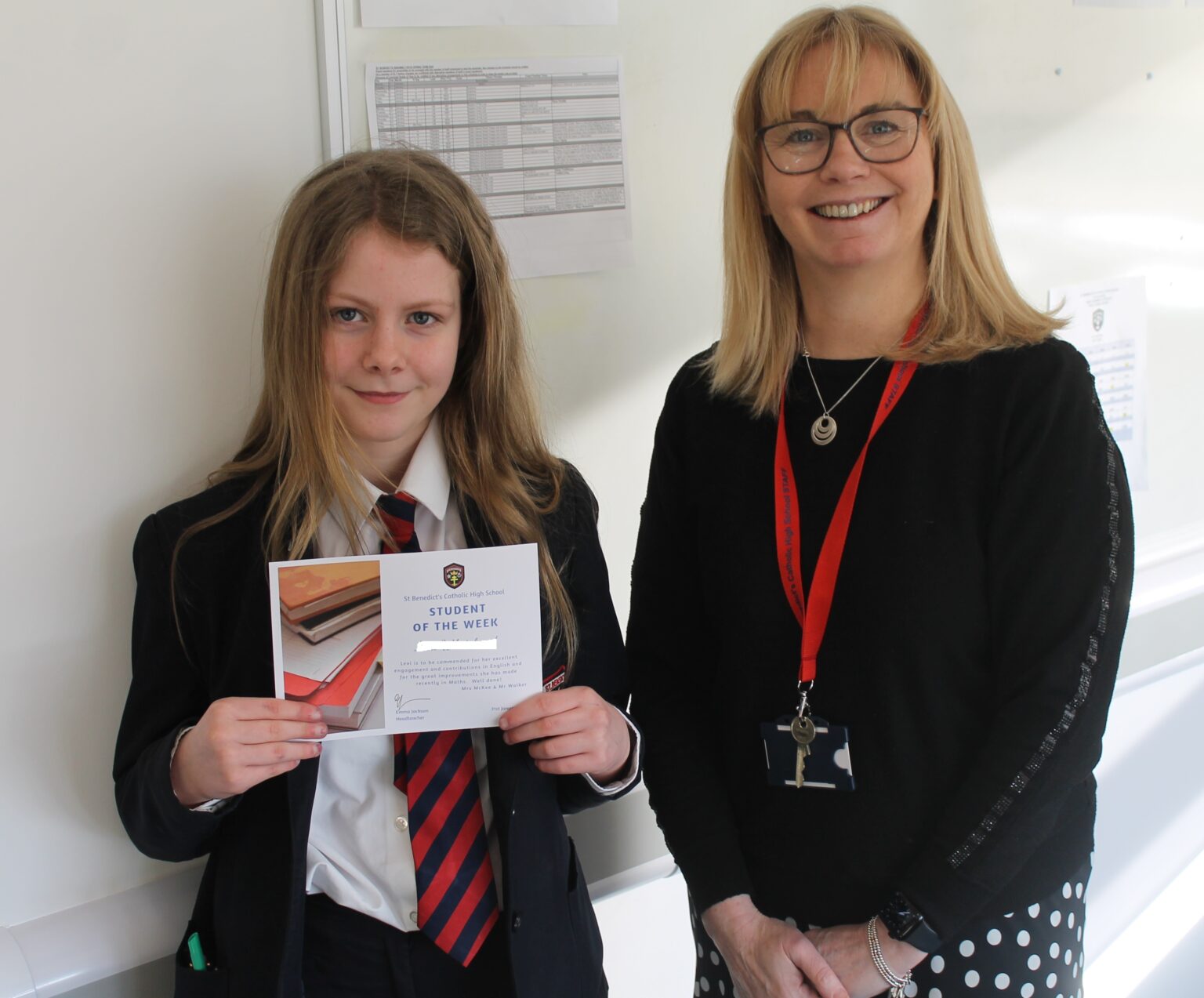 Student of the Week – 31st January – St. Benedict's School